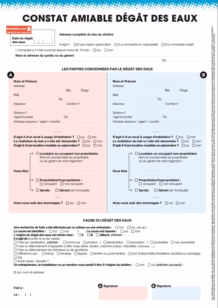 Constat de dégât des eaux
